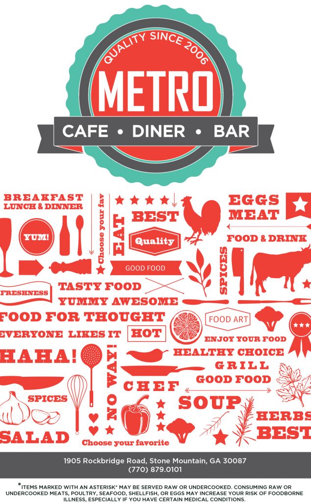 Menu For Metro Caf Diner Stone Mountain Ga Metro